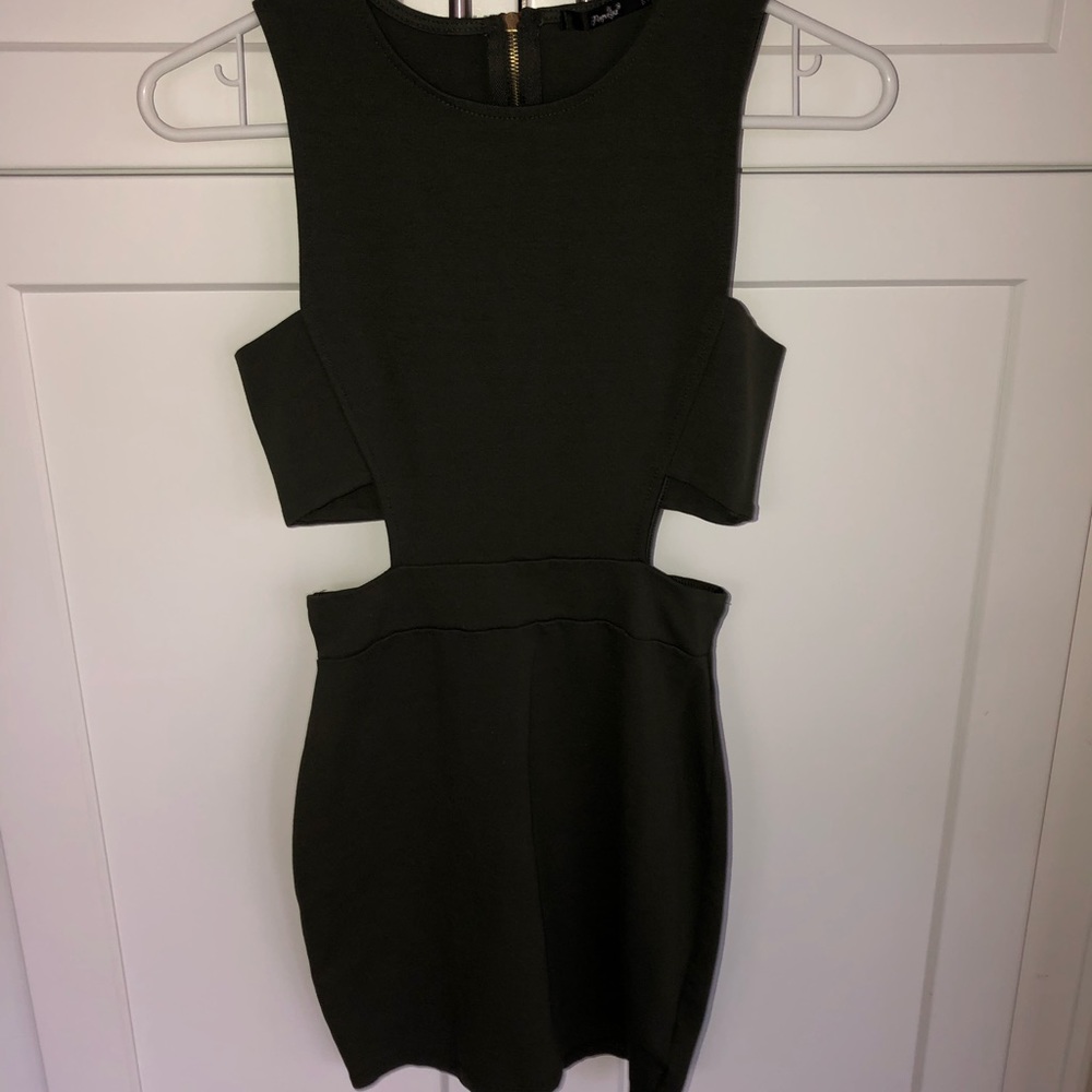 Papaya body-con Cut  out  dress army green olive s